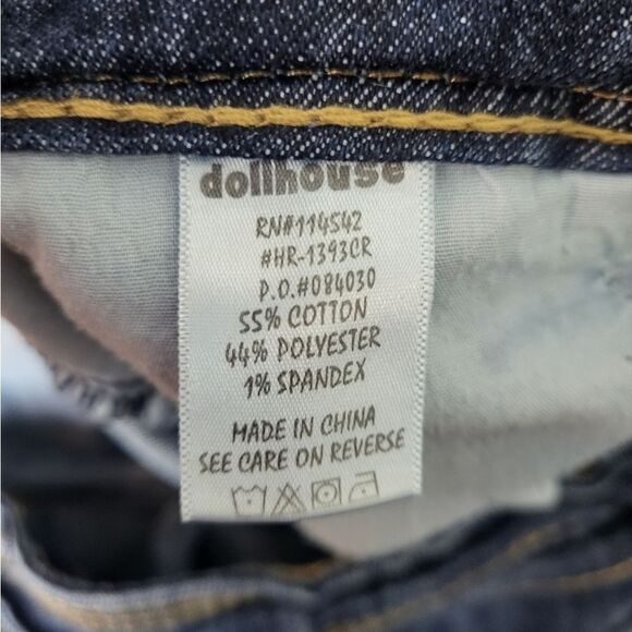 Dollhouse Boot Cut Flare Embellished Low Rise Jeans Size 9 Stretch Thick Stitch - Picture 8 of 12